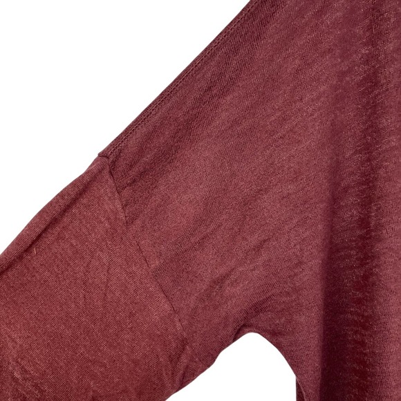 Abercrombie & Finch Soft A&F Cozy V-Neck Drop Shoulder Shirt Size XXL Maroon - Picture 3 of 6